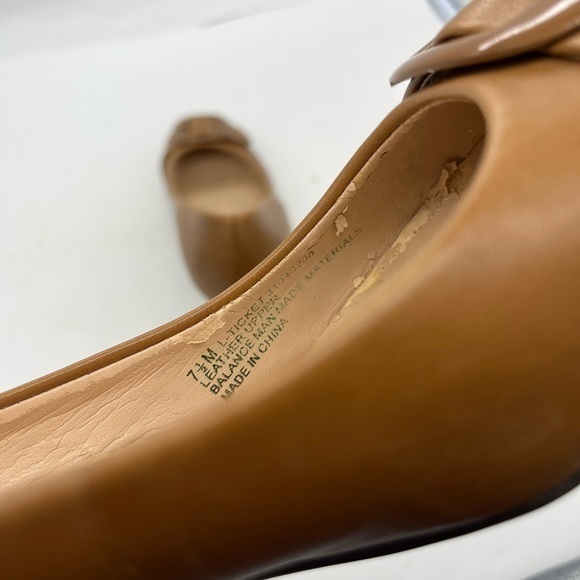 Franco Sarto Women’s Ticket Brown Genuine Leather Buckle Front Closed Toe Heels - Picture 8 of 12